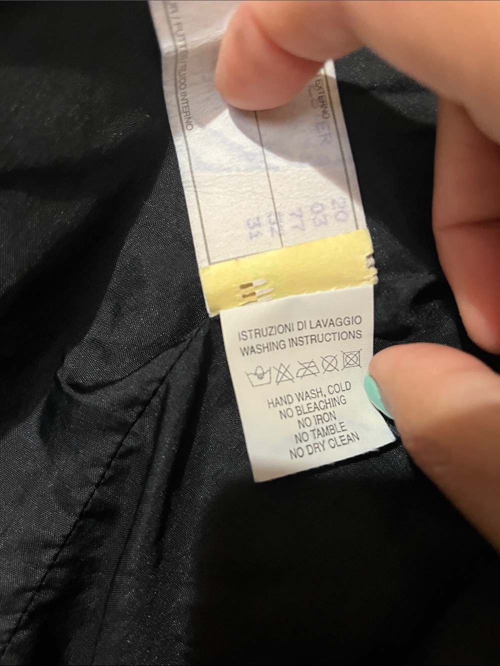 Emporio Armani Black Faux Leather Sleeveless Tank with Diagonal Stitching - Picture 4 of 6